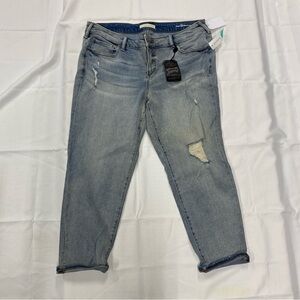 American Stitch Light Blue Distressed Boyfriend Jeans Size 18